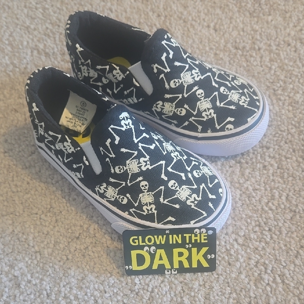 Kids Glow-in-the-Dark Skeleton Slip-On Shoes
